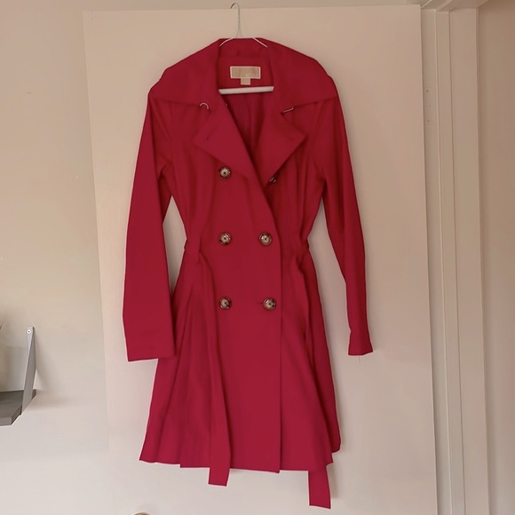 Michael Kors Fuchsia Trench Coat XS - Picture 4 of 8